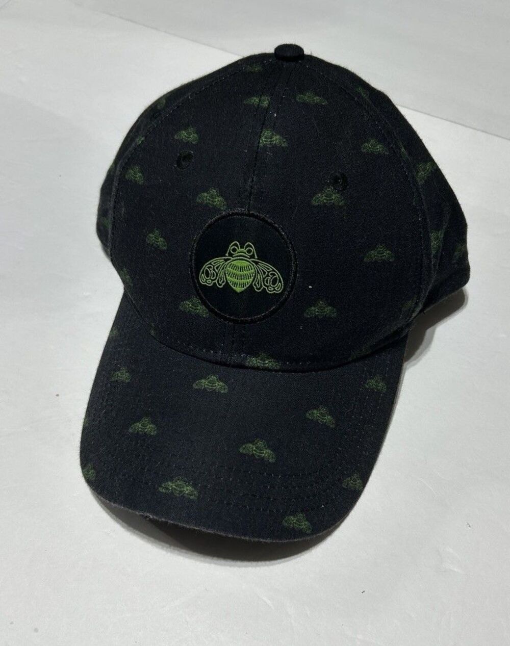 Ahead Tequila Patrón Baseball Hat Black with Green Bee Pattern Snapback OSFM